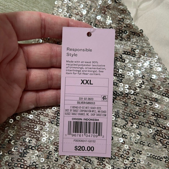 sequin backless halter sleeveless top - nwt - Picture 4 of 4